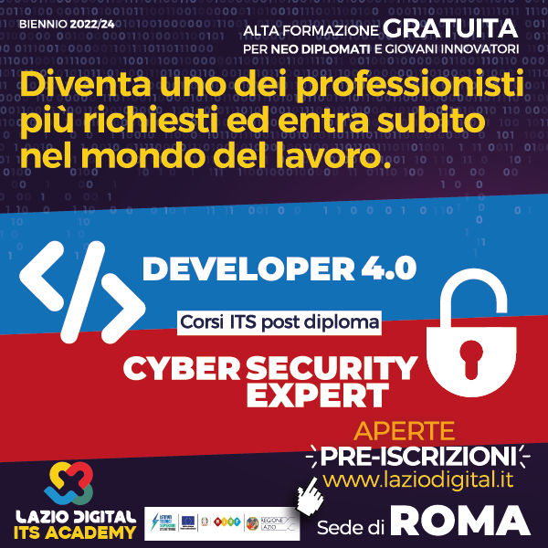 Developer 4.0 e Cybersecurity Expert: aperte iscrizioni 