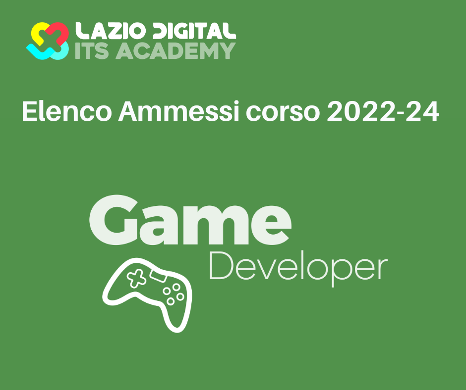 ELENCO AMMESSI CORSO GAME DEVELOPER   