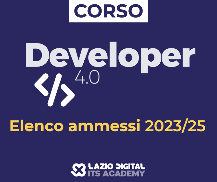 ELENCO AMMESSI CORSO DEVELOPER 4.0 BIENNIO 2023-2025